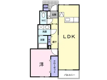 ヒューゲルヴィラ(1LDK/1階)の間取り写真