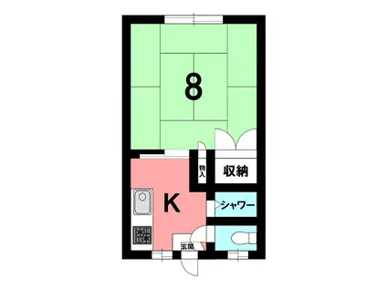 ぽぷらハイツ(1K/2階)の間取り写真