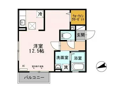 アゼリア吹上(ワンルーム/2階)の間取り写真