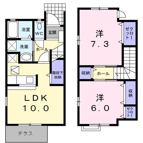 フランフラン(2LDK/1階)の間取り写真