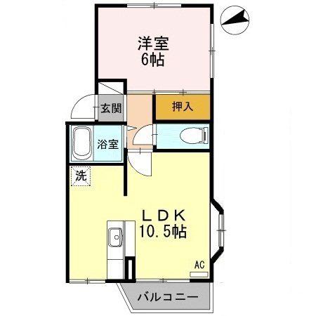 第七ドエル開洋(1LDK/1階)の間取り写真
