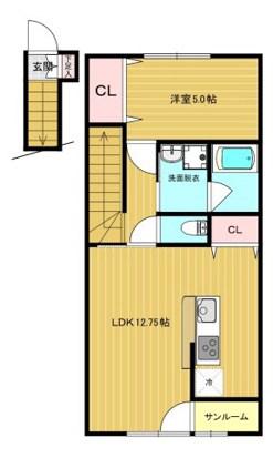 クリスタルステージII(1LDK/2階)の間取り写真
