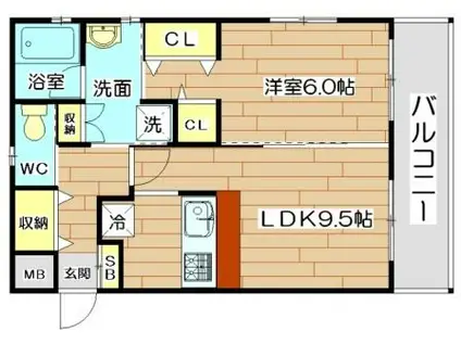 メゾンヴェール月見町I(1LDK/1階)の間取り写真