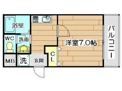 レーベンハイム(1K/4階)の間取り写真