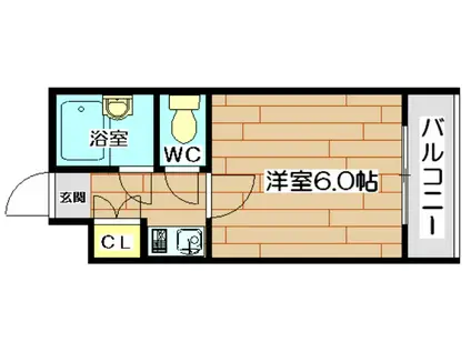 222番館(1K/3階)の間取り写真