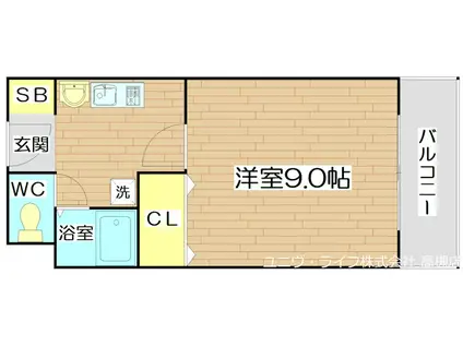 ユニバーサルコート(1K/2階)の間取り写真