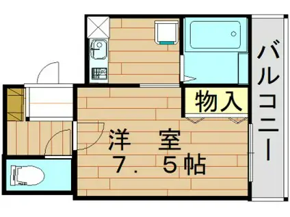 阪急電鉄京都線 高槻市駅 徒歩4分 5階建 築28年(1K/4階)の間取り写真