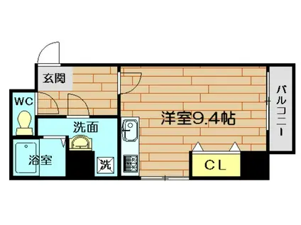 カステロ ミューラー(1K/4階)の間取り写真