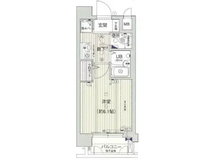 プレサンス京都四条烏丸(1K/10階)の間取り写真