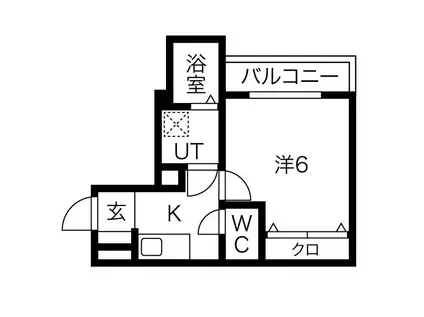 REGIA大亀谷(1K/2階)の間取り写真