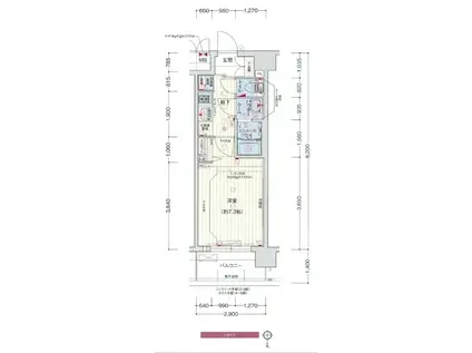 プレサンスTHE KYOTO流雅(1K/3階)の間取り写真