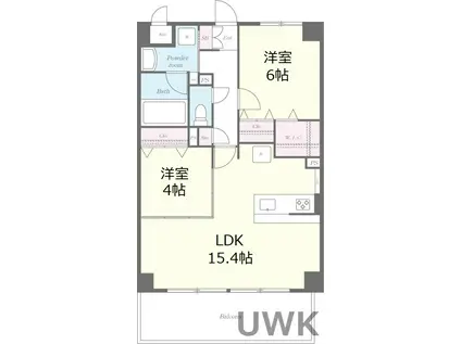 ザ・グレース京都岡崎(2LDK/1階)の間取り写真