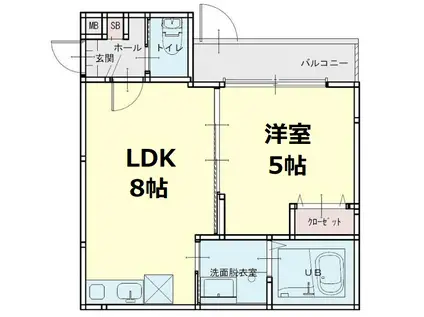 CASAWOOD東伊達(1LDK/2階)の間取り写真