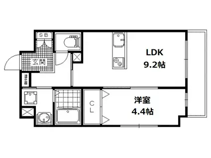 インサイトコート椥辻(1LDK/6階)の間取り写真