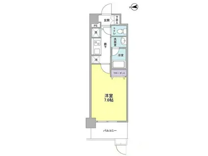 PIERIS GARDEN(1K/1階)の間取り写真