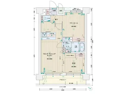 クリスタルグランツ京都西大路(2LDK/1階)の間取り写真