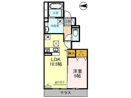 LANTANA(1LDK/1階)の間取り写真