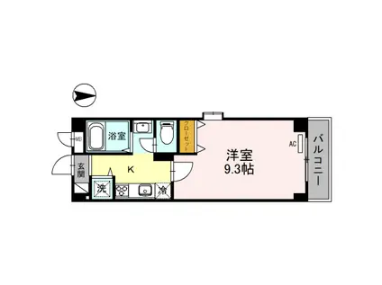 レジデンス(1K/2階)の間取り写真