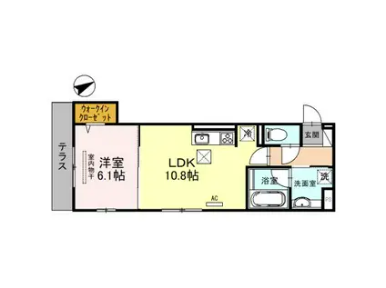 ASUKAⅣ(1LDK/1階)の間取り写真