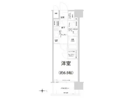 エスリード京都梅小路(1K/1階)の間取り写真