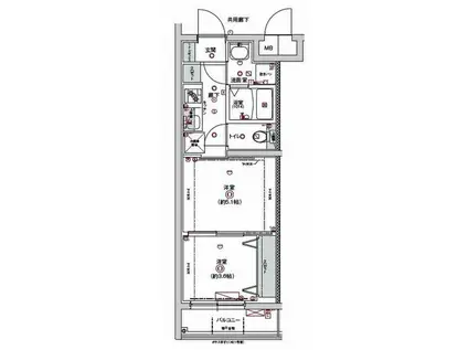 クレストタップ京都丹波口(2K/2階)の間取り写真