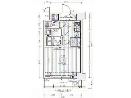 エステムコート京都西院(1K/5階)の間取り写真
