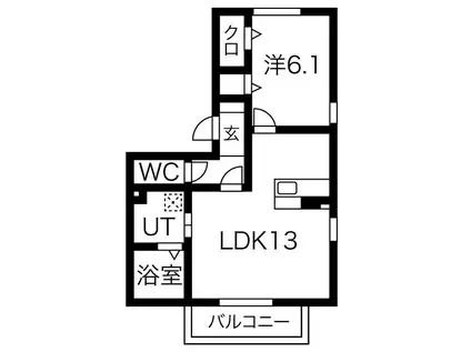 ピアチェーレ(1LDK/3階)の間取り写真