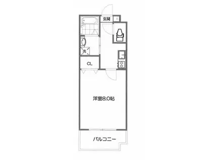 サクシード西大手筋(1K/3階)の間取り写真