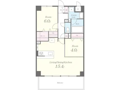 ザ・グレース京都岡崎(2LDK/2階)の間取り写真