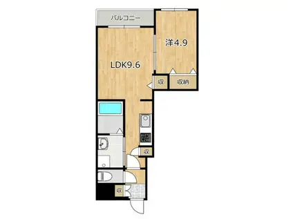 シルス藤森(1LDK/3階)の間取り写真