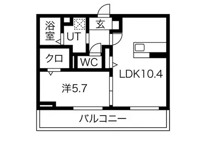 ジラソーレ(1LDK/3階)の間取り写真