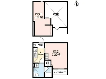 アコード丹波橋(1K/1階)の間取り写真