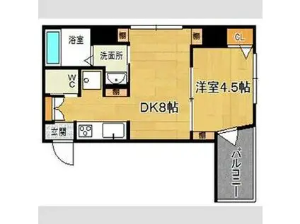 プリオーレ京都駅前(1LDK/10階)の間取り写真