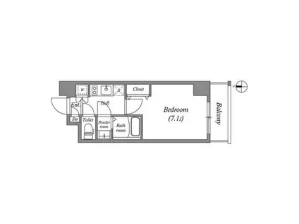 アドバンス京都デタンデュ(1K/6階)の間取り写真