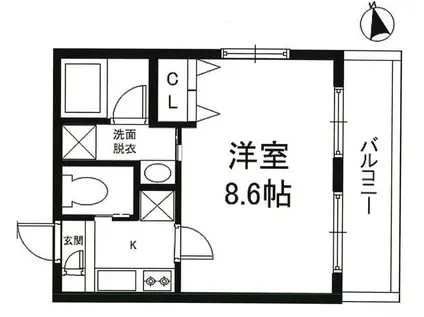 クリオジーテ七条(1K/1階)の間取り写真