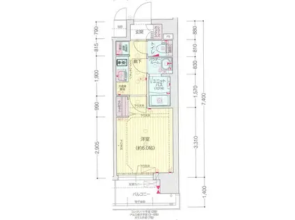 プレサンスTHE KYOTO 東福寺 イースト(1K/5階)の間取り写真