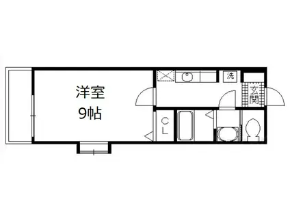 メゾンウィッシュ(1K/1階)の間取り写真