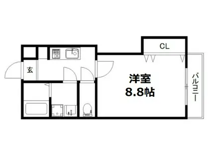 メゾン・ステップ(1K/2階)の間取り写真