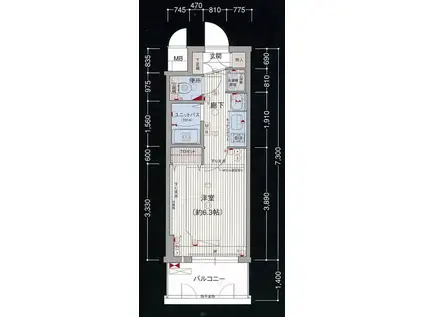 プレサンス京都駅前千都(1K/4階)の間取り写真