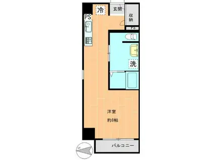 モコビル(ワンルーム/2階)の間取り写真