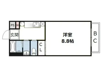 メゾン・クレア(1K/2階)の間取り写真