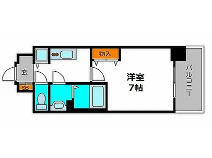 エスリード京都梅小路アヴェニテ(1K/4階)の間取り写真