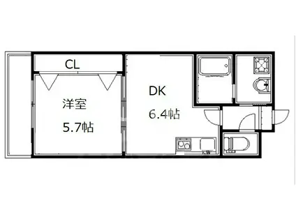 OUEST DU SOLEIL(1DK/1階)の間取り写真