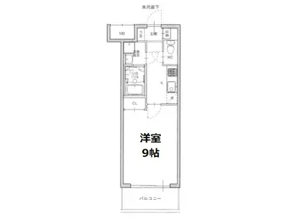 BARON(1K/7階)の間取り写真