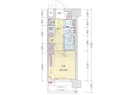 プレサンス十条凛華(1K/2階)の間取り写真