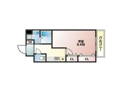 シェルプランタン(1K/5階)の間取り写真