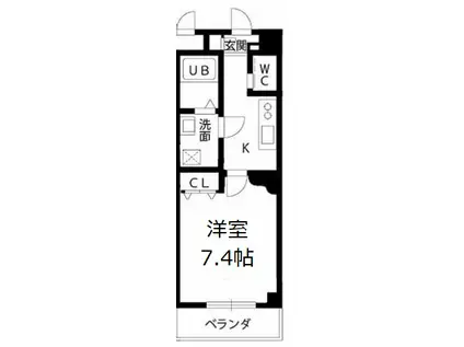 プラリア竹田(1K/4階)の間取り写真