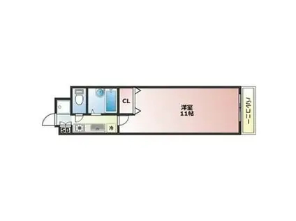 叡山電鉄 一乗寺駅 徒歩10分 3階建 築29年(1K/3階)の間取り写真