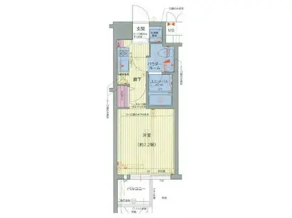 プレサンスNEO京都烏丸(1K/5階)の間取り写真