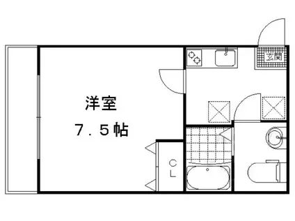 ASフラッティ竹田(1K/2階)の間取り写真